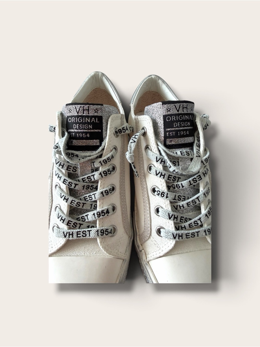 Vintage Havana White & Silver Low-Top Sneakers - Picture 9 of 12